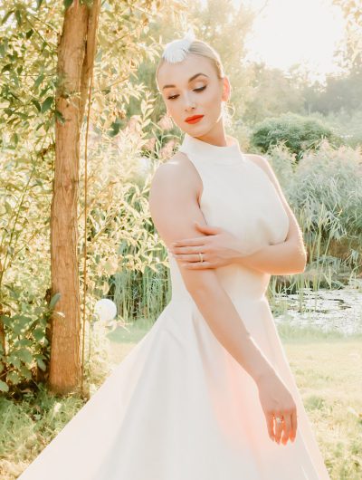 Modernes Prinzessinnenbrautkleid modernes Brautkleid aus Mikadostoff