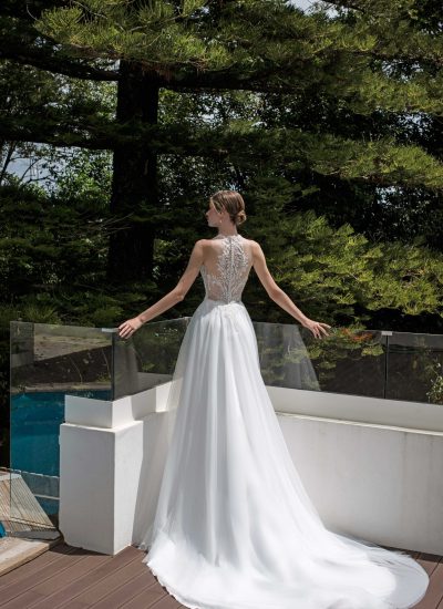 Brautkleid Bohemian Look Brautkleid mit besonderem Rücken, Tatoo-Spitze A-Linie