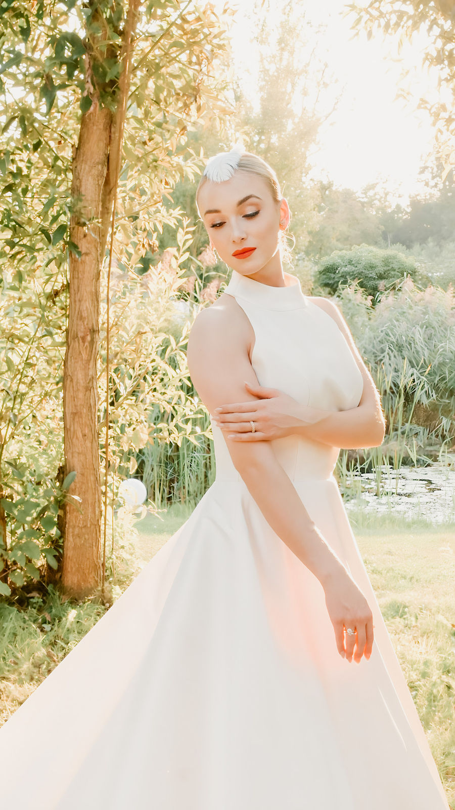 Modernes Prinzessinnenbrautkleid modernes Brautkleid aus Mikadostoff